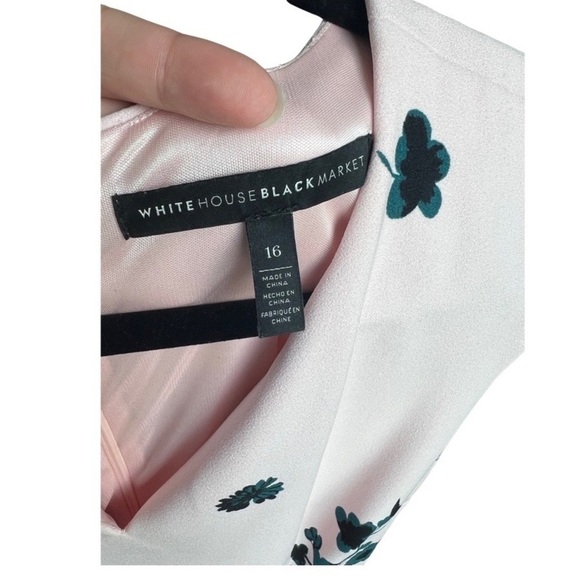 WHITE House Black Market Floral Dress Sz 16 In Great Condition - Picture 2 of 10